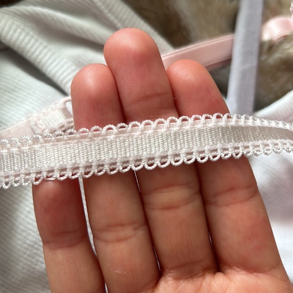 Vintage  Delicates Pink floral Embroidered sheer slip lingerie dress Size Medium - Picture 5 of 5